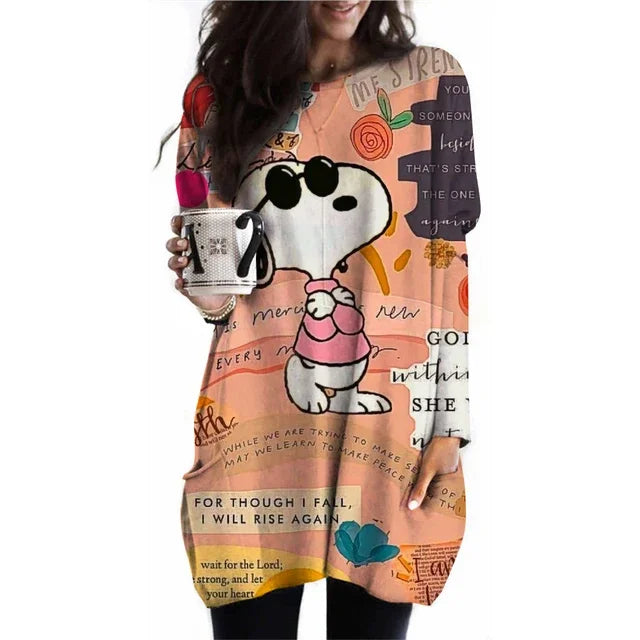 Camiseta de manga larga con cuello redondo