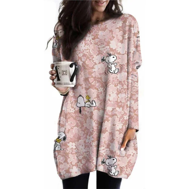 Camiseta de manga larga con cuello redondo