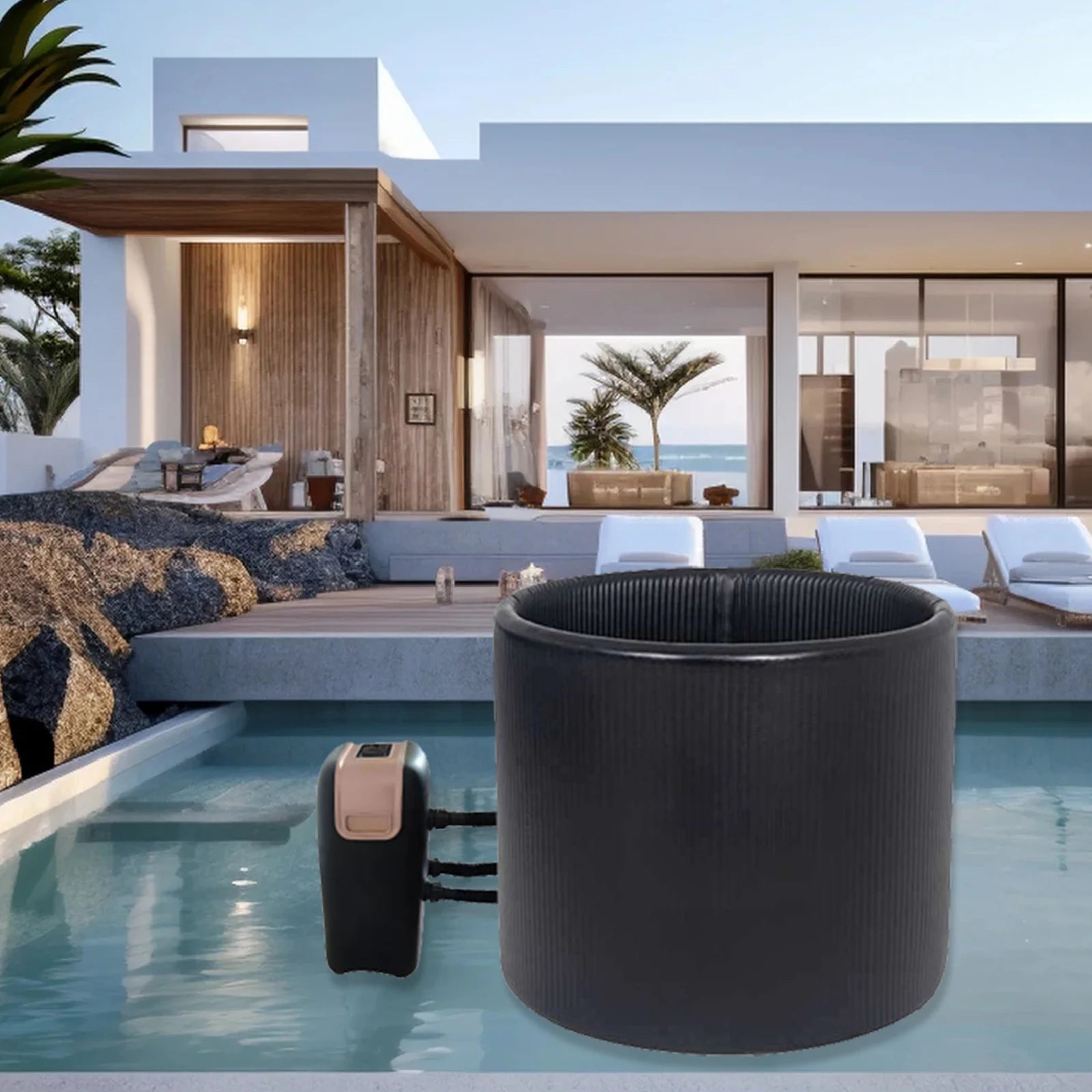 Piscina de spa inflable AirJet, jacuzzi individual con masajes, ja