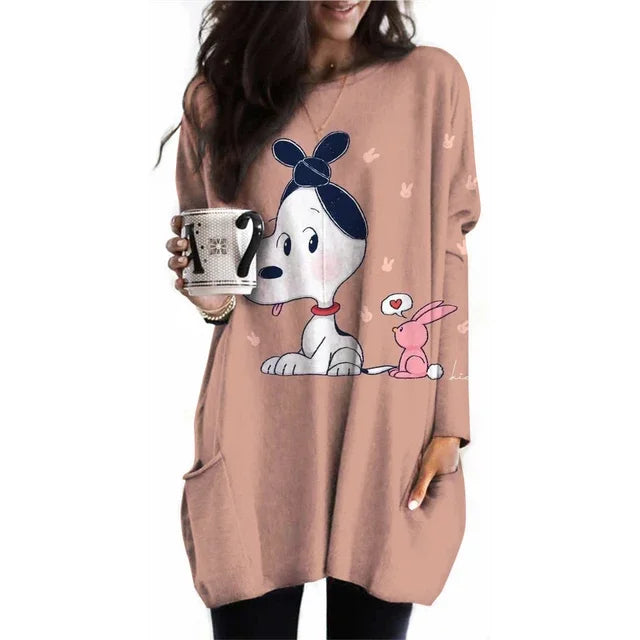 Camiseta de manga larga con cuello redondo