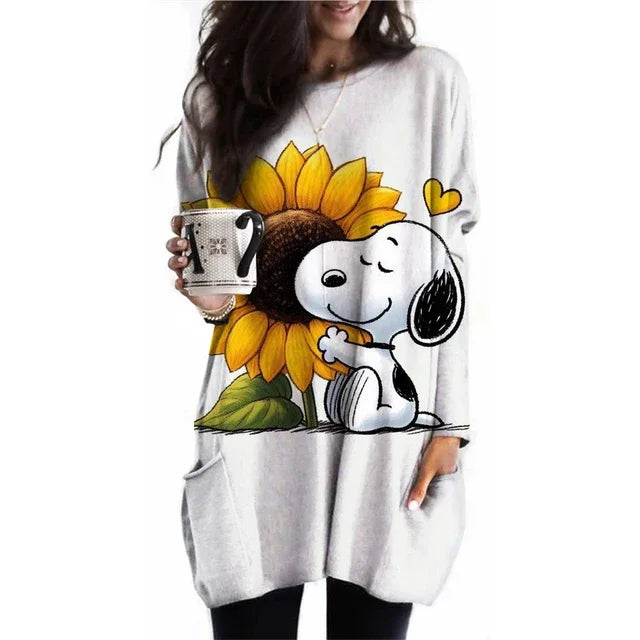 Camiseta de manga larga con cuello redondo