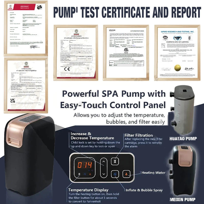 Piscina de spa inflable AirJet, jacuzzi individual con masajes, ja