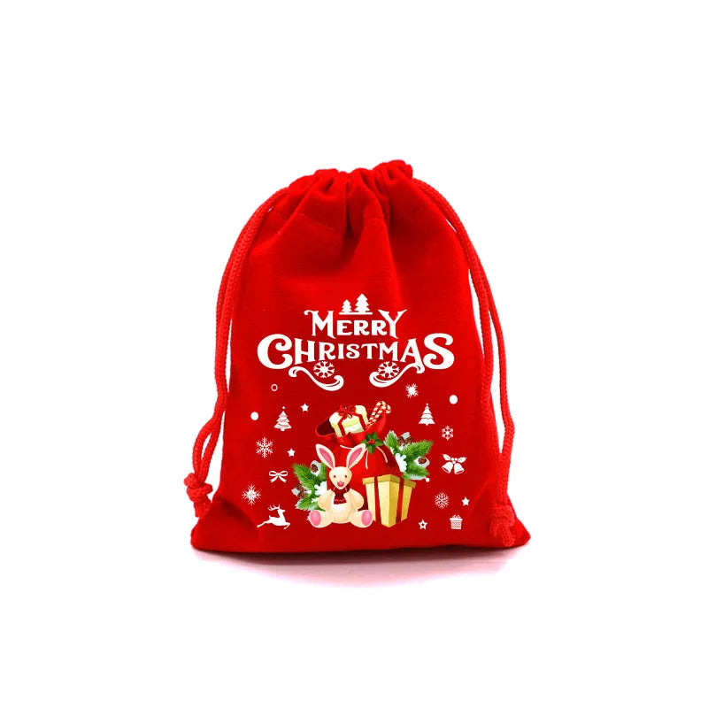 Bolsas de terciopelo navideñas