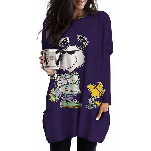 Camiseta de manga larga con cuello redondo