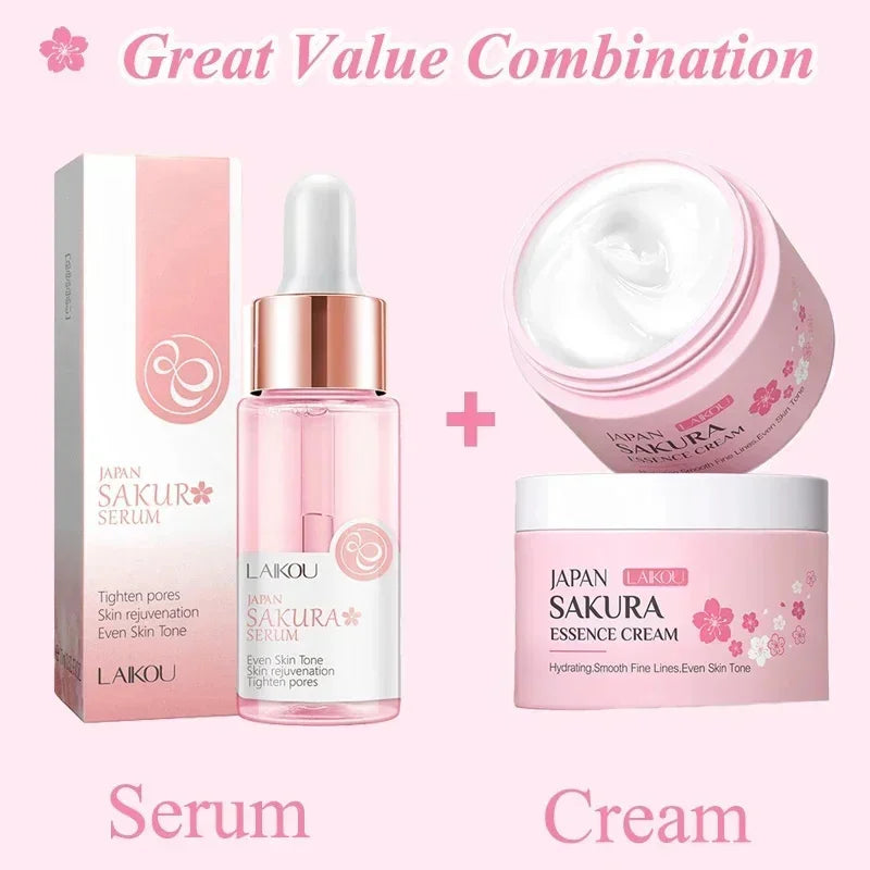 Suero + Crema Facial SAKURA – Hidratación, Firmeza y Luminosidad