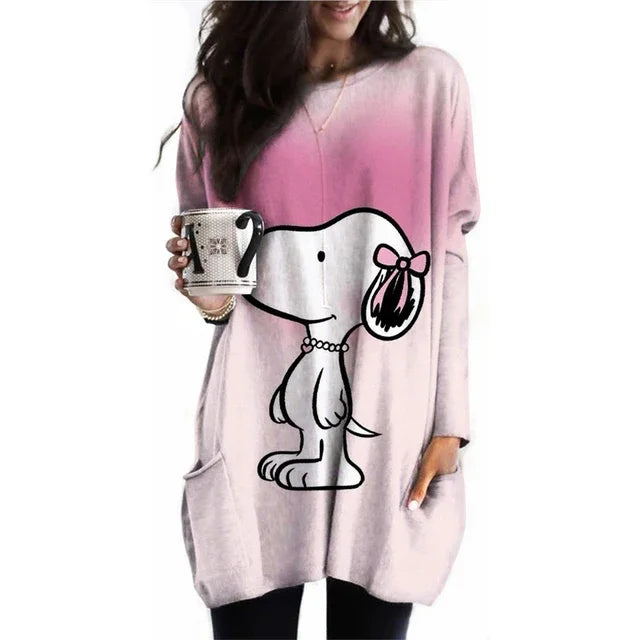 Camiseta de manga larga con cuello redondo