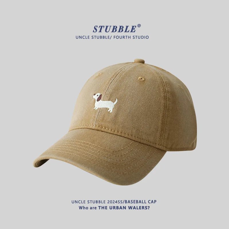 Gorra de béisbol con bordado de perro salchicha