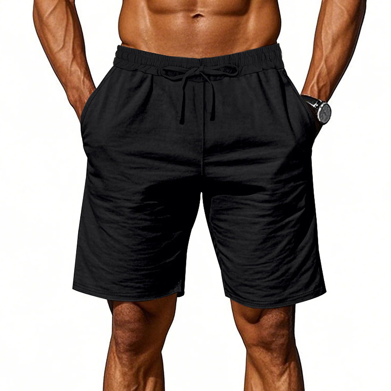 Pantalones cortos de lino y algodón para hombre