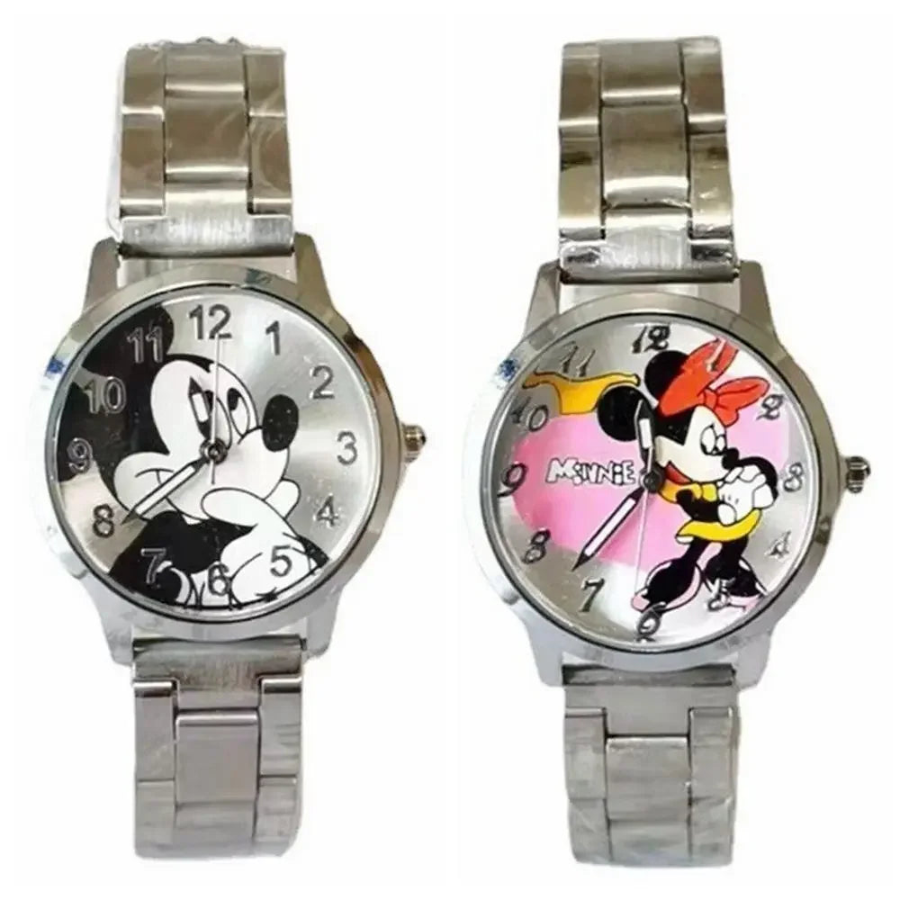 Reloj Mickey & Minnie Dorado/Plateado