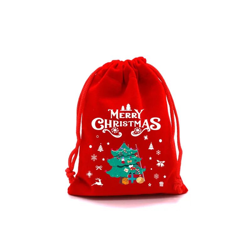 Bolsas de terciopelo navideñas