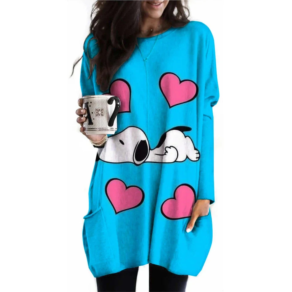 Camiseta de manga larga con cuello redondo