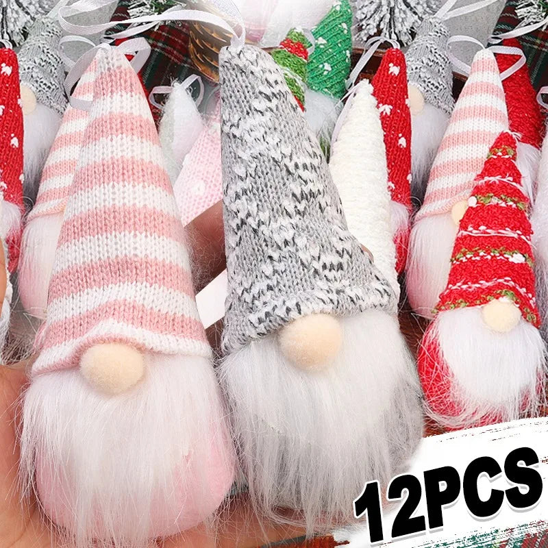 Colgantes de muñecos tejidos navideños – Set decorativo de 3 unidades