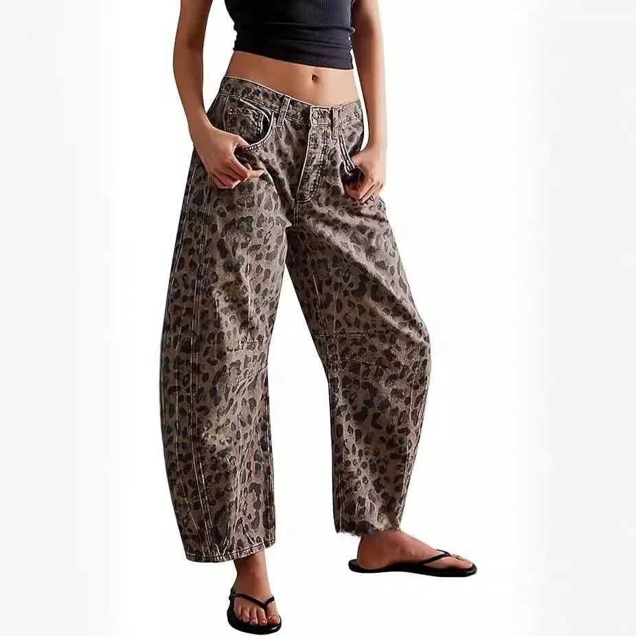 Pantalones vaqueros holgados de pierna recta para mujer