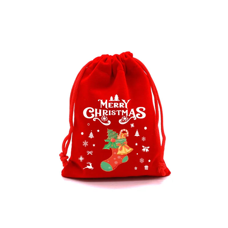 Bolsas de terciopelo navideñas