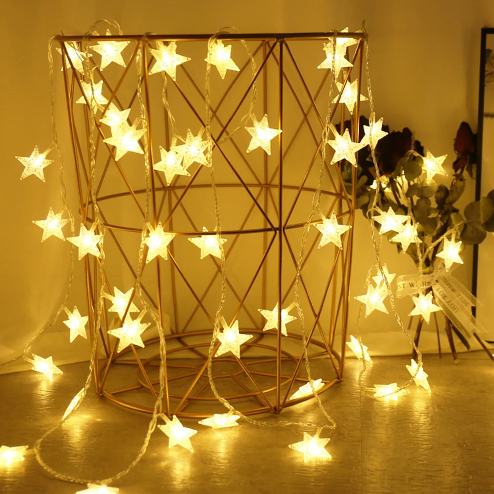 Luces Led decorativas de Navidad en forma de estrella.