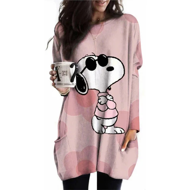 Camiseta de manga larga con cuello redondo