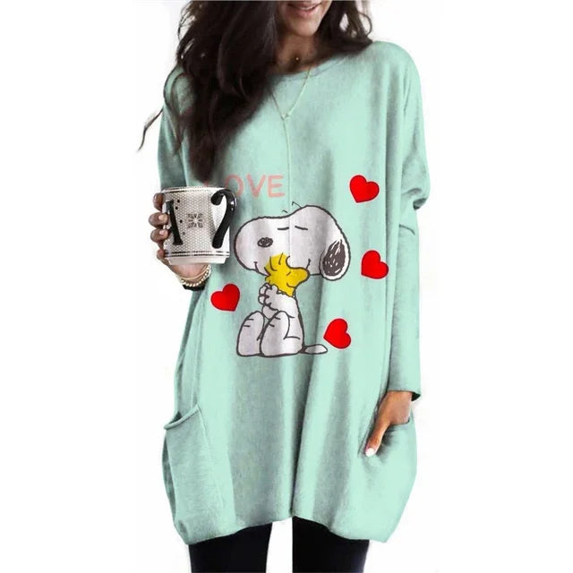 Camiseta de manga larga con cuello redondo