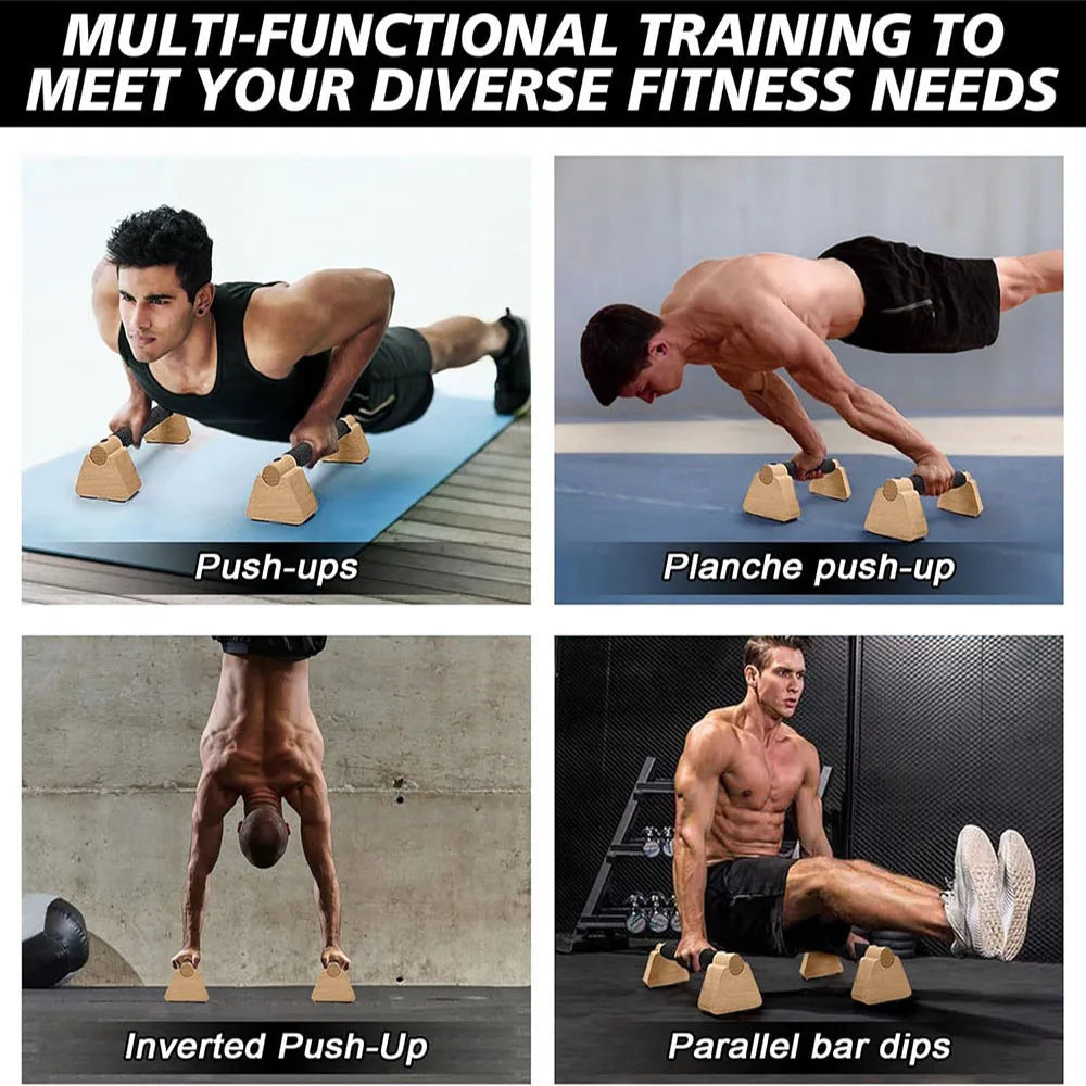 Barras de Flexiones de Madera Antideslizantes – Entrenamiento de Fuerza y Estabilidad
