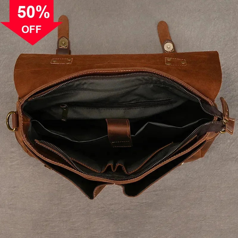 Maletín de cuero Newsbirds – Estilo, clase y calidad auténtica.